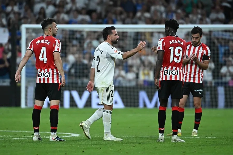 Jugadores del Athletic Club durante ell partido de la última jornada de LaLiga que Real Madr