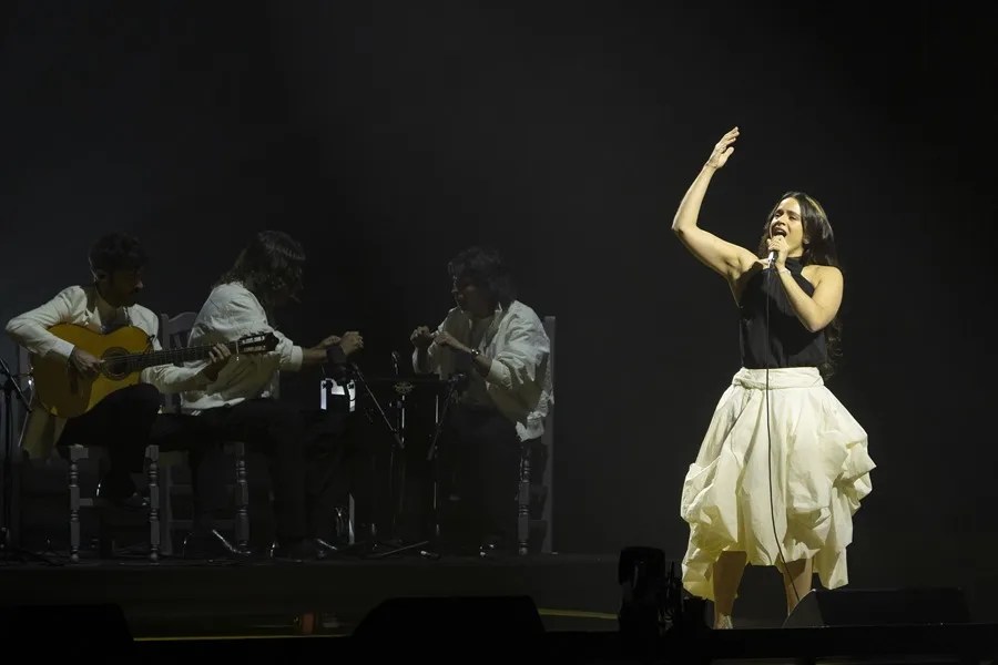 Rosalía, durante un concierto.