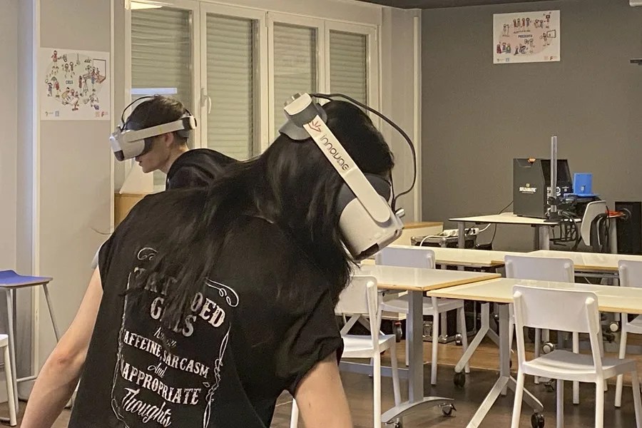 Estudiantes de Formación Profesional en el IES Luis Vives de Leganés en Madrid.
