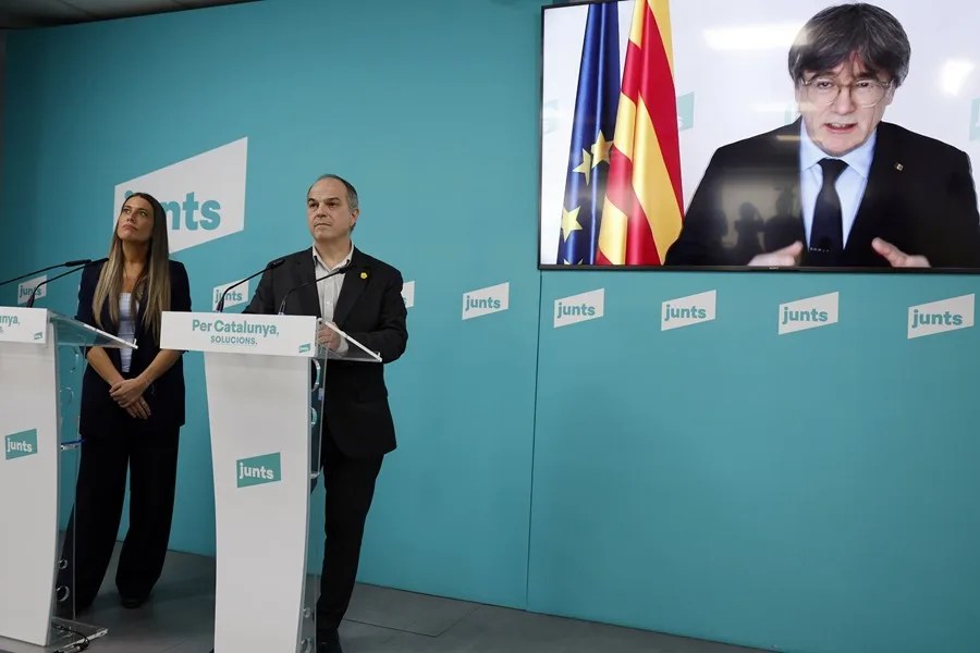 El secretario general de Junts, Jordi Turull, y la portavoz en el Congreso, Miriam Nogueras