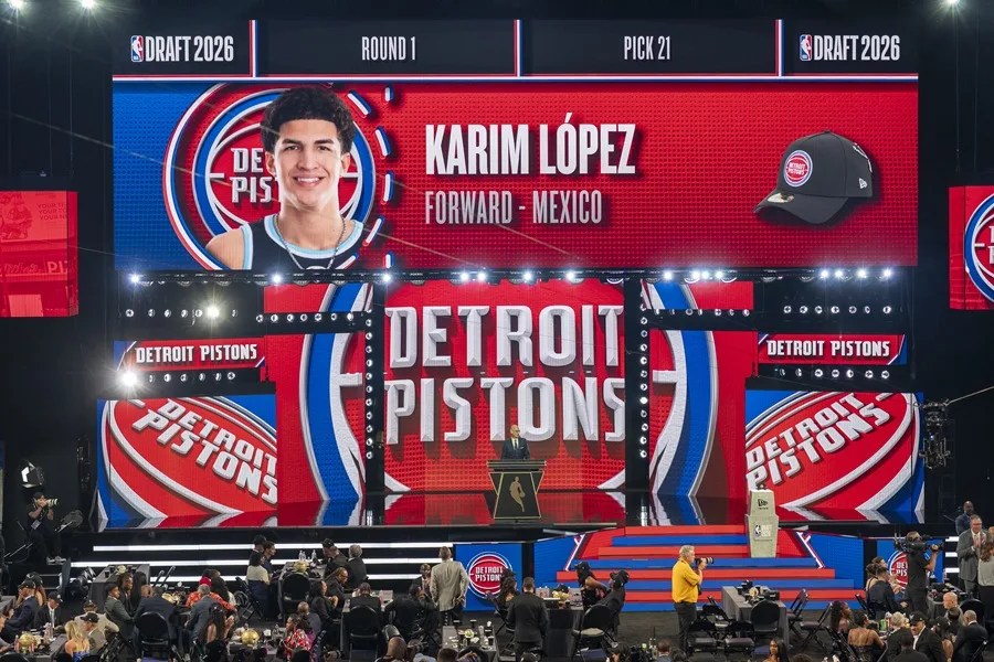 Karim López fue elegido este martes, con el número 21 por los Detroit Pistons