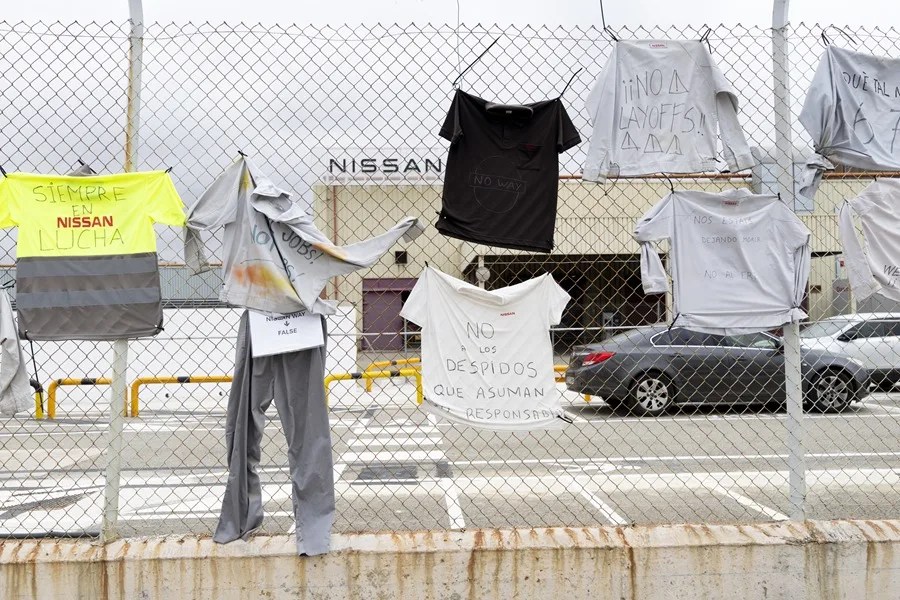 Trabajadores de factoría automovilística Nissan se manifestaron en protesta contra el ERE.