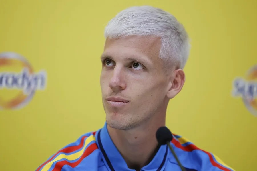 El delantero de la selección española Dani Olmo durante un acto con patrocinadores