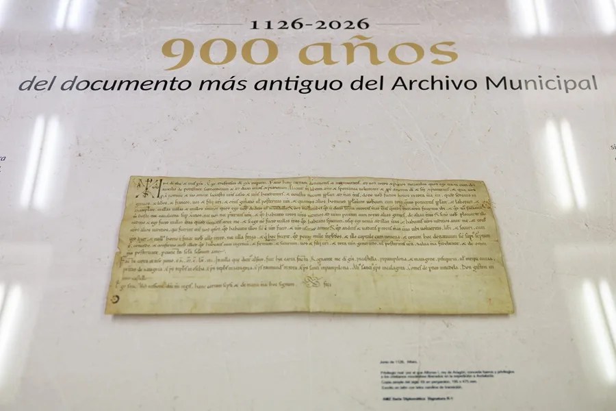 Son 900 años los que cumple el documento más antiguo que conserva el Archivo de Zaragoza, una carta que mandó escribir el rey aragonés Alfonso I el Batallador.