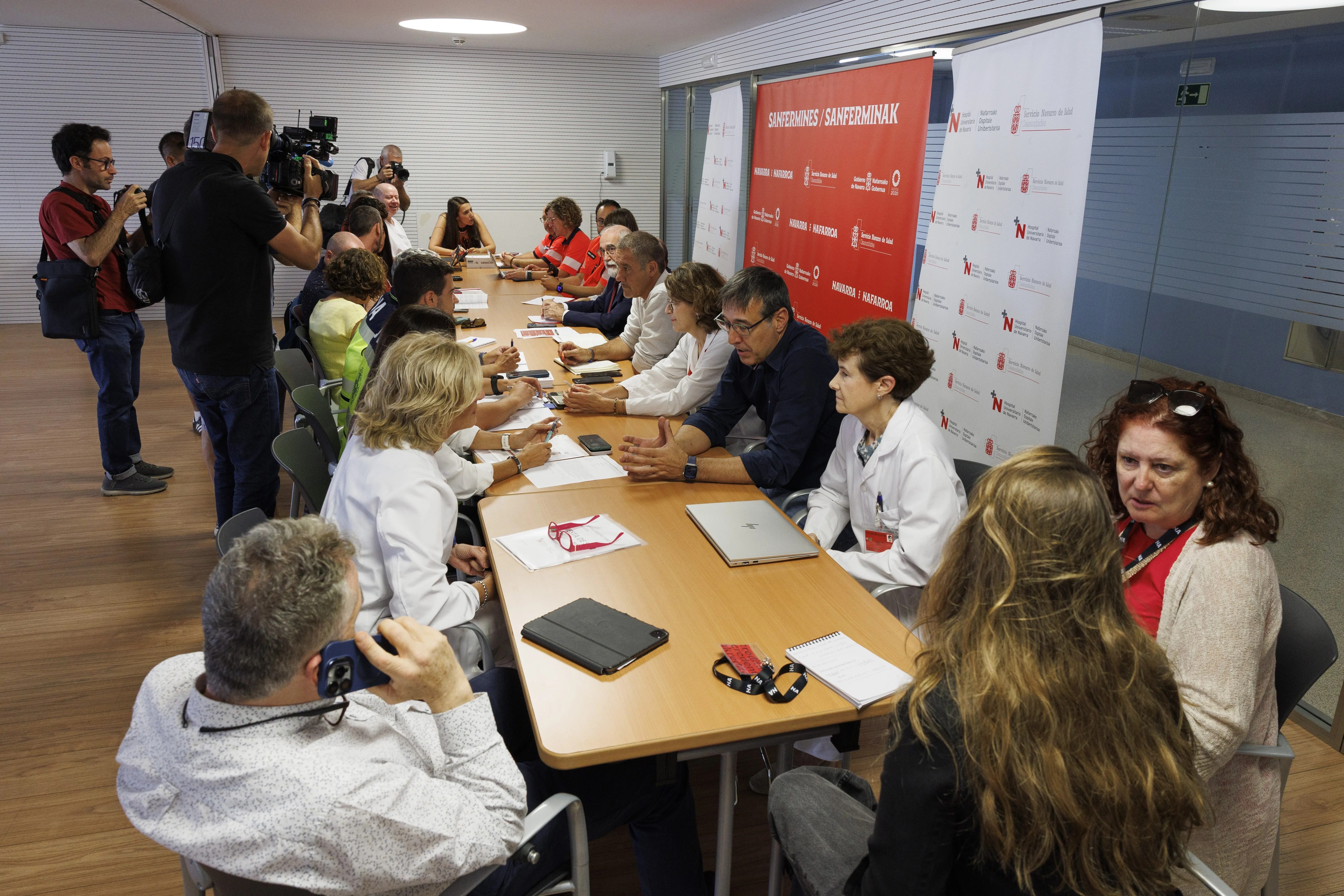 Imagen de la reunión para preparar el dispositivo sanitario y de emergencias de los Sanfermines 2026