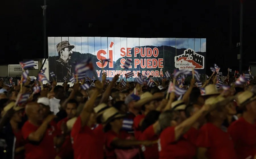 Acto político del 73 aniversario del frustrado asalto al Cuartel Moncada este domingo, en la Habana (Cuba).