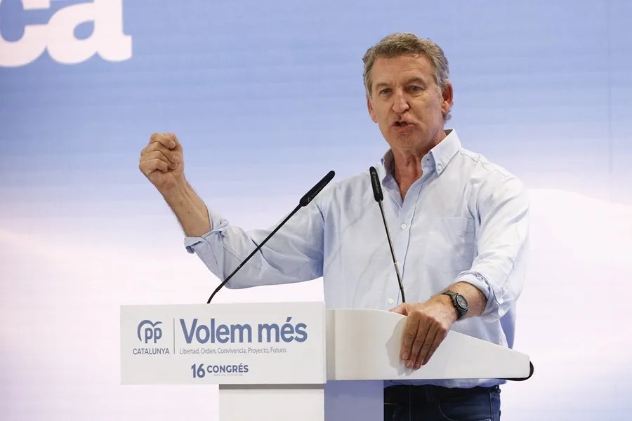 El presidente del PP, Alberto Núñez-Feijóo