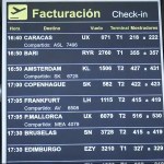 Una panel en el aeropuerto de Barajas.
