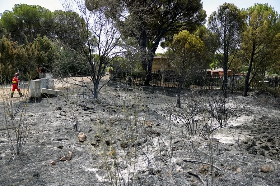 Miembros de la UME en la urbanización El Romillo del municipio toledano de Almorox.