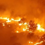 Frame de un vídeo de Emergencias 112 que muestra el estado de incendio forestal de Almorox (Toledo)
