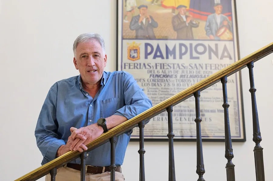 El alcalde de Pamplona, Joseba Asiron (EH Bildu), durante una entrevista concedida a EFE