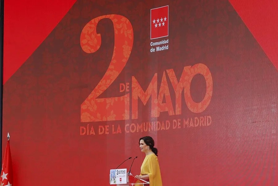 La presidenta de la Comunidad de Madrid, Isabel Díaz Ayuso, durante el acto del 2 de mayo de 2025