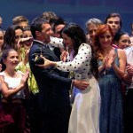 Rosalía (d) y Antonio Banderas (i).