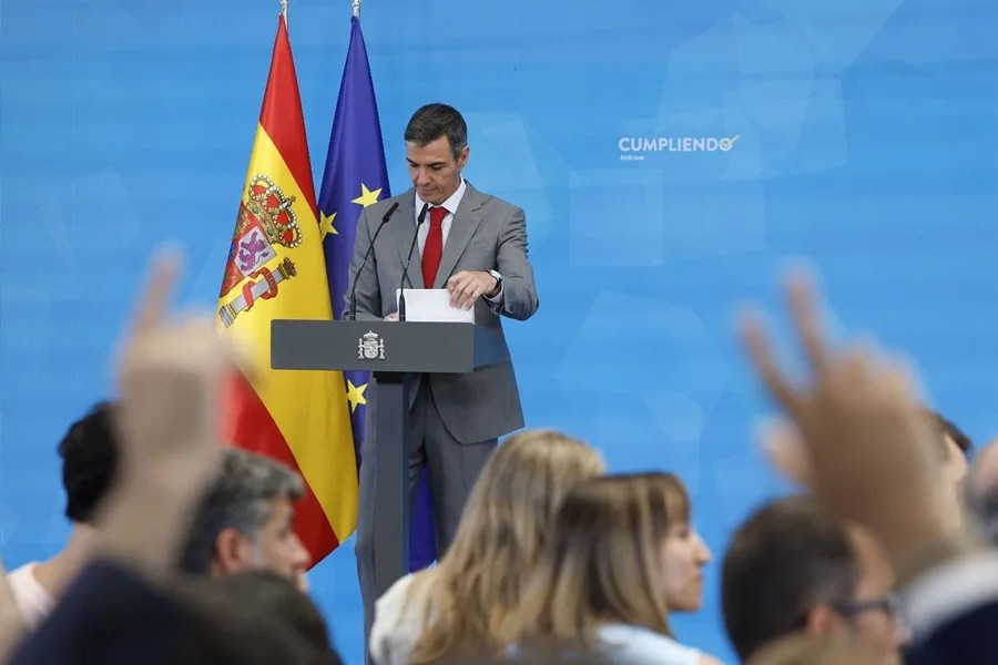 El presidente del Gobierno, Pedro Sánchez, hace balance este martes de un difícil curso político