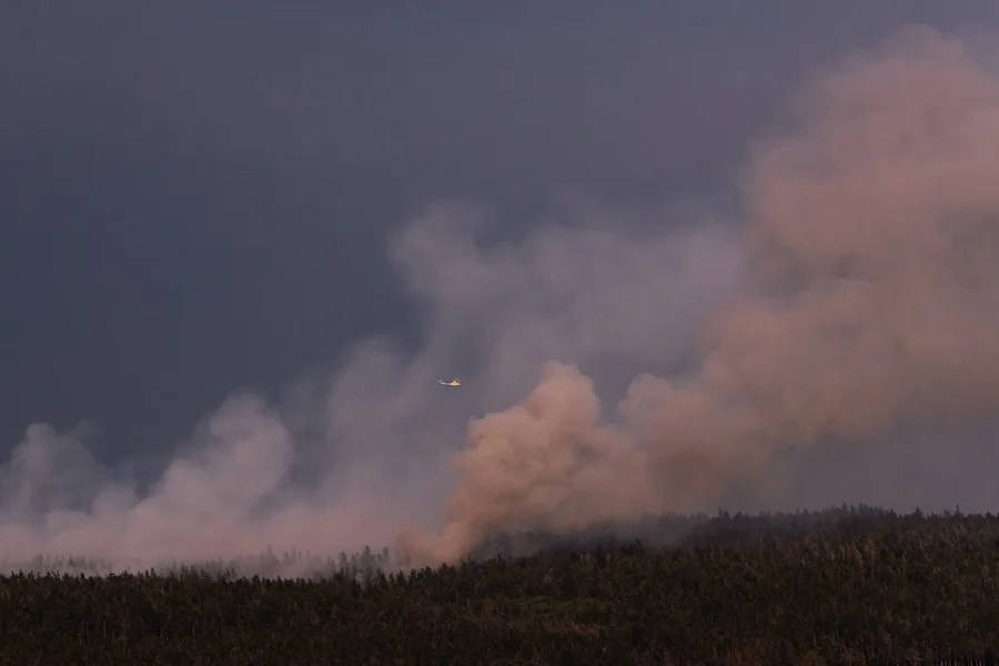 Incendio forestal en el lugar de Sirvián, en Guntín (Lugo)