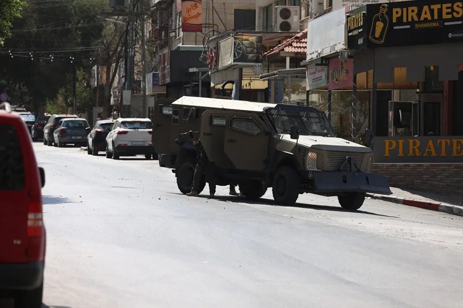 Ejército israelí en la zona de Naplusa