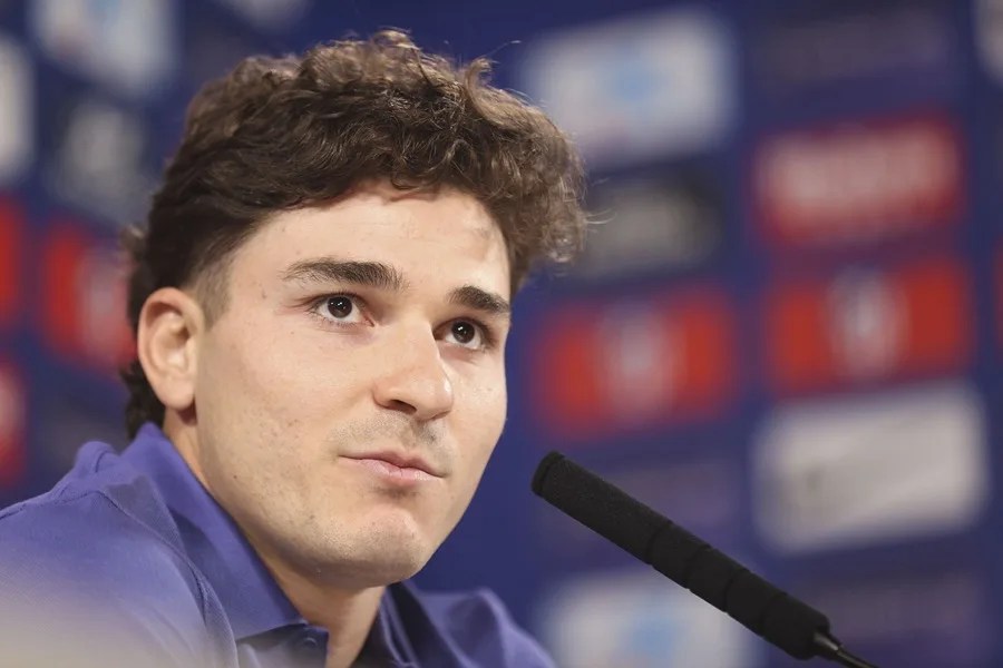 El delantero argentino del Atlético de Madrid Julián Álvarez