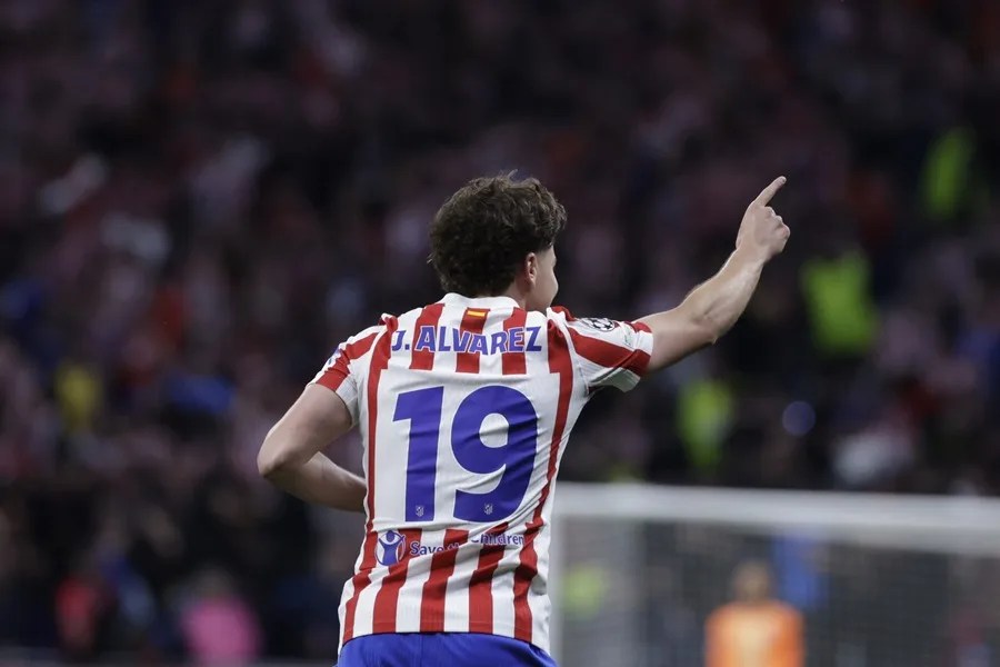 El delantero del Atlético de Madrid Julián Álvarez