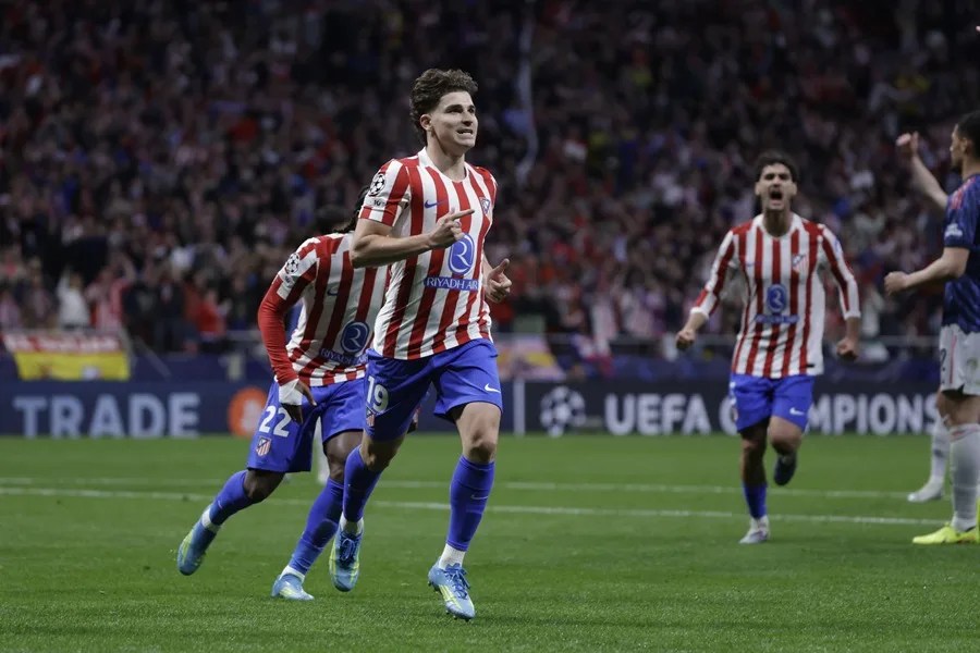 El delantero del Atlético de Madrid Julián Álvarez