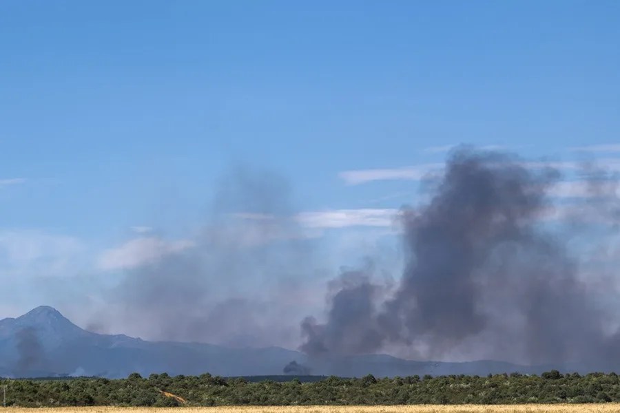Incendio en La Mierla, en la Sierra Norte de Guadalajara.