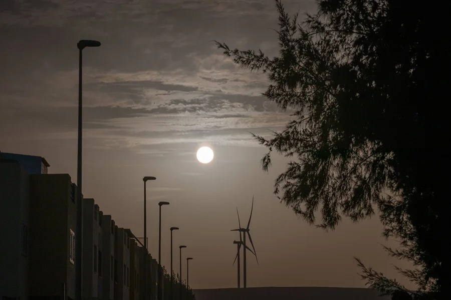Atardecer en el barrio de Majada Marcial en Puerto del Rosario. 