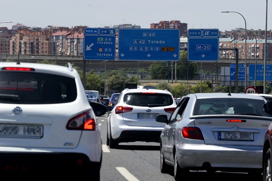 Vista de la M-40, en sentido salida de Madrid.