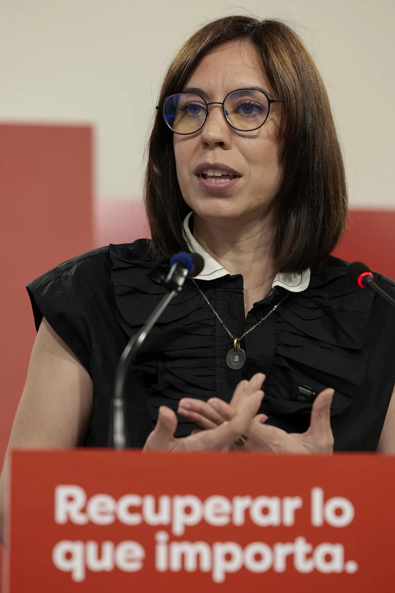 GRAFCVA4949. VALENCIA, 09/07/2026.- La secretaria general del PSPV-PSOE y candidata a la Presidencia de la Generalitat, la ministra Diana Morant, comparece en rueda de prensa. EFE/Biel Aliño
