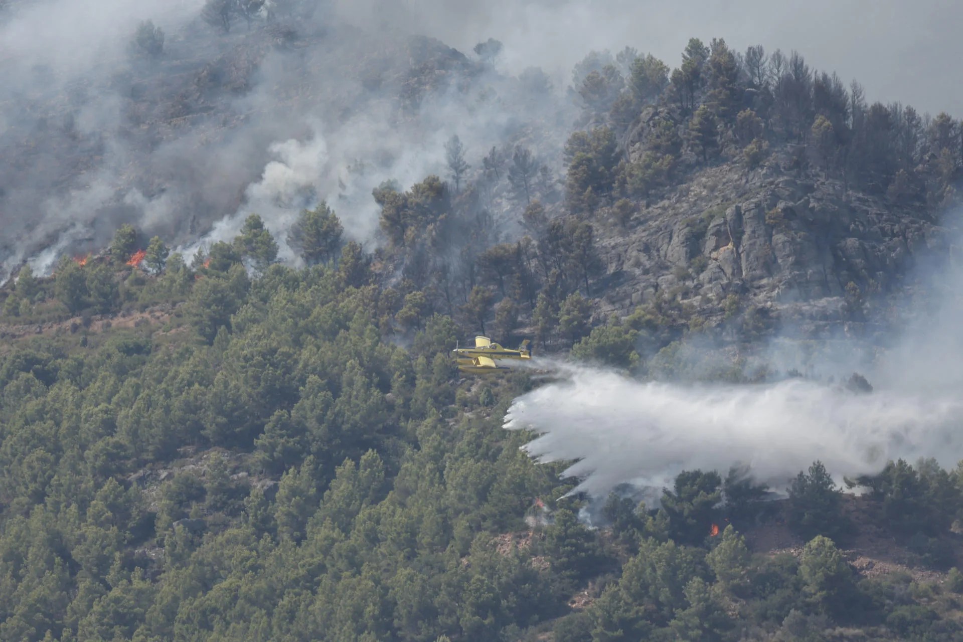 View of the fire in La Vall d'Uixò (Castellon). Jul. 25, 2026. EFE/ Manuel Bruque