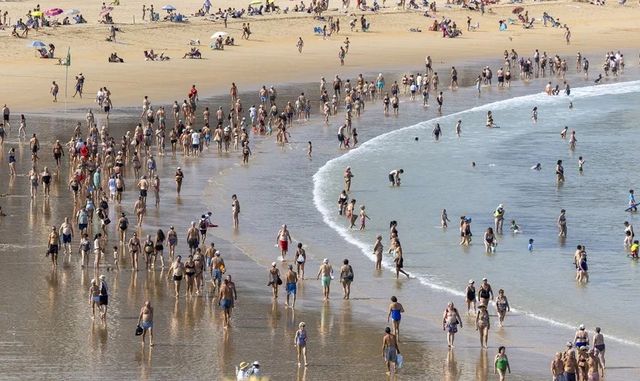 Vista este martes de la playa de La Concha de San Sebastián