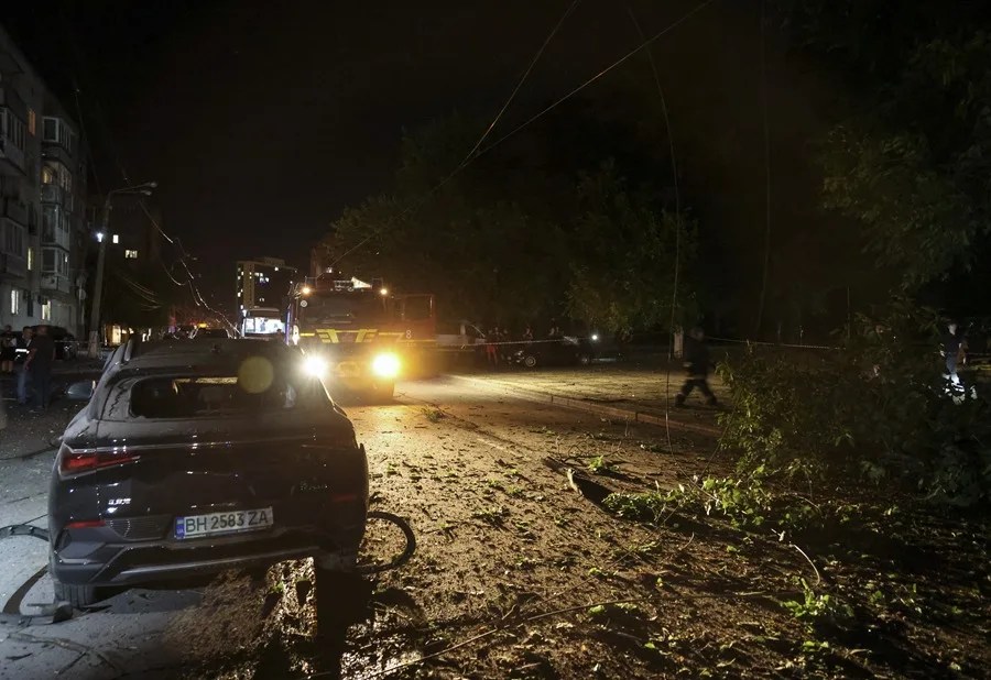 Lugar de un ataque ruso contra una zona residencial de Odesa