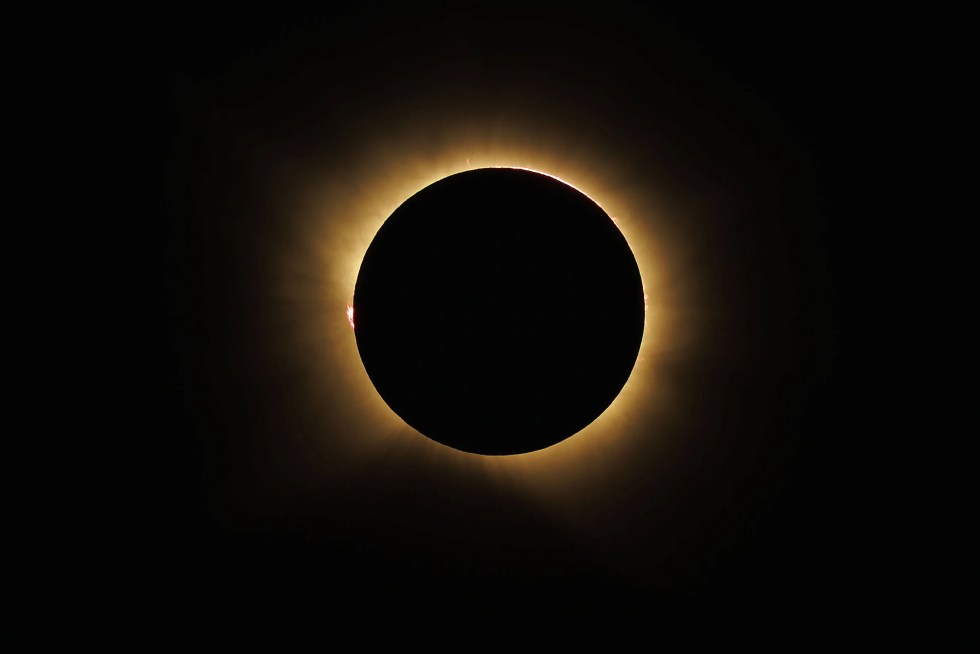 Imagen del eclipse solar tomada en la localidad de Olite