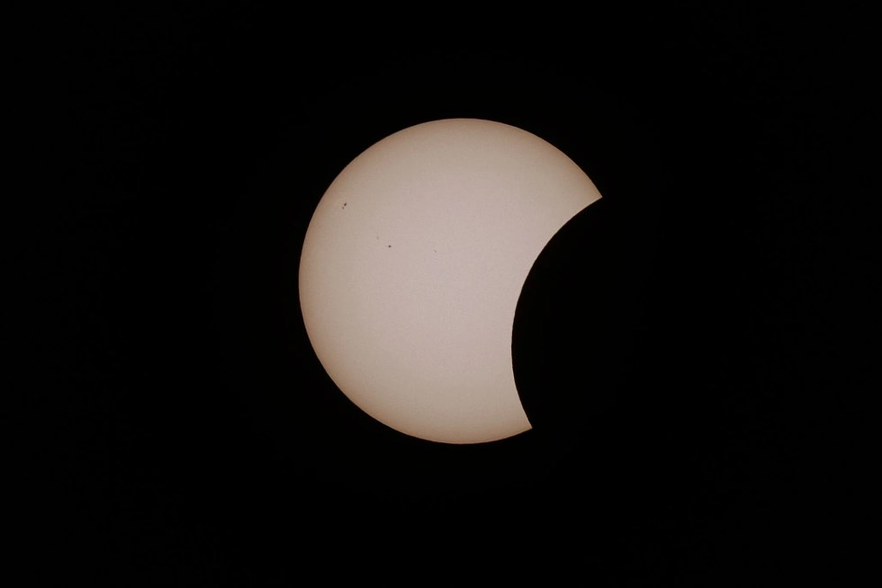 Imagen del eclipse solar tomada en la localidad de Olite