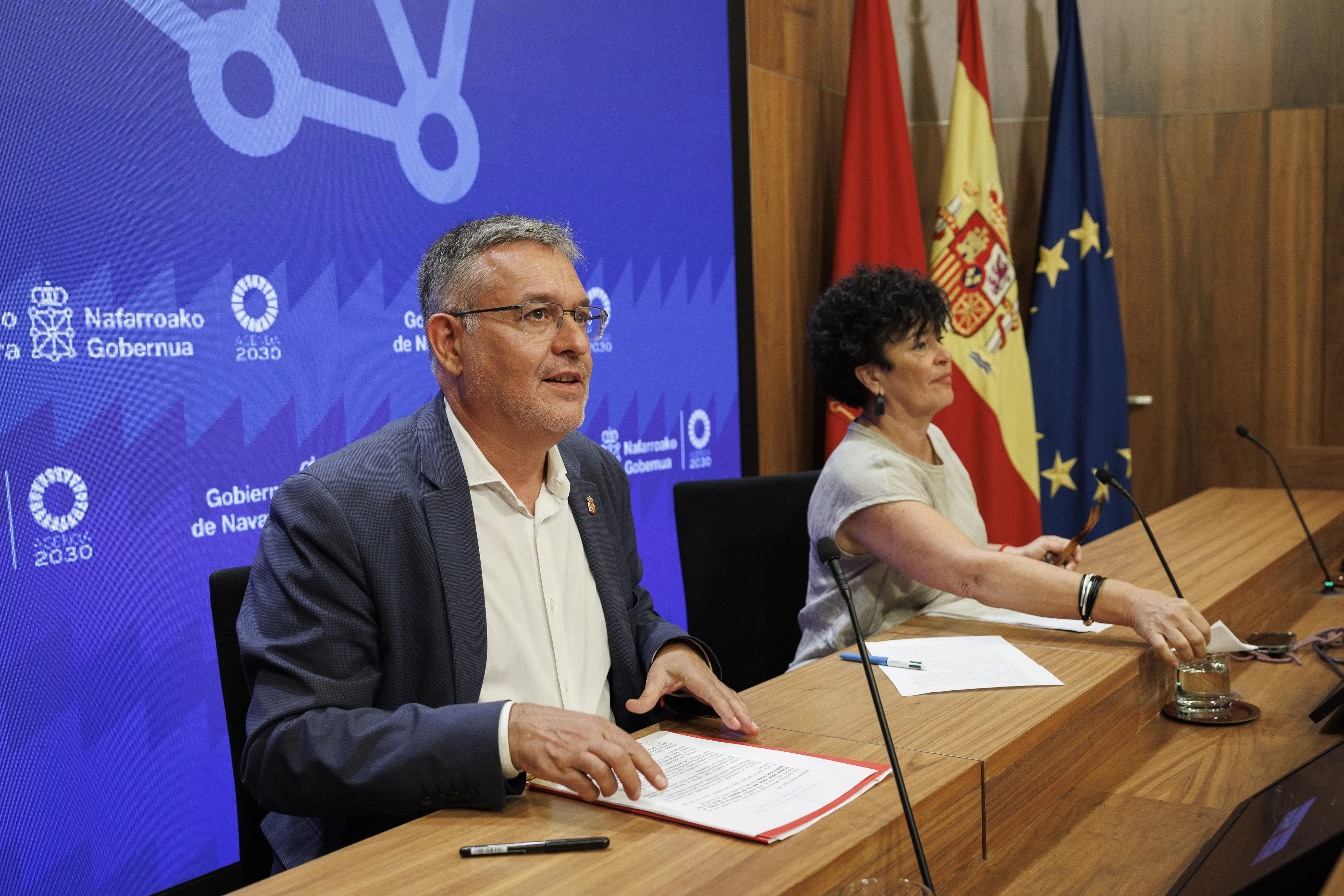 Rueda de prensa en la que el Gobierno de Navarra ha valorado la jornada del eclipse.