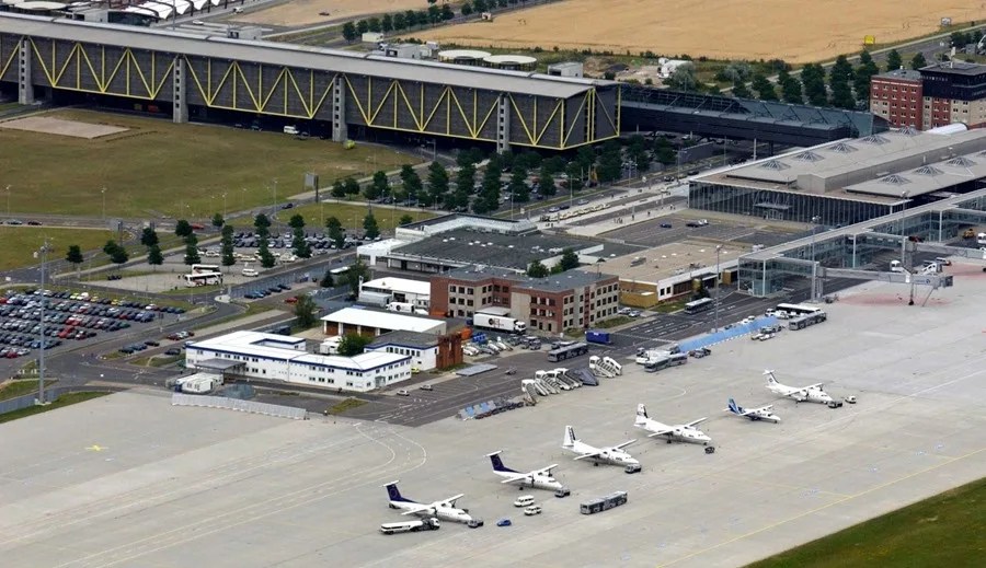 Vista del aeropuerto de Leipzig-Halle.