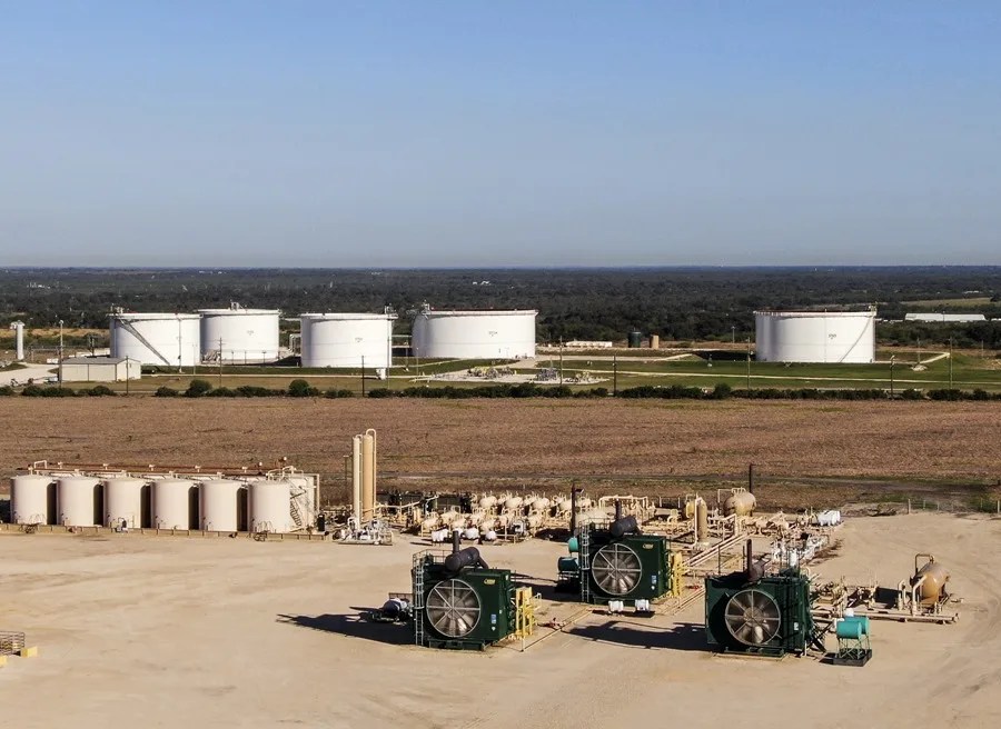 Vista de una empresa petrolera en Texas