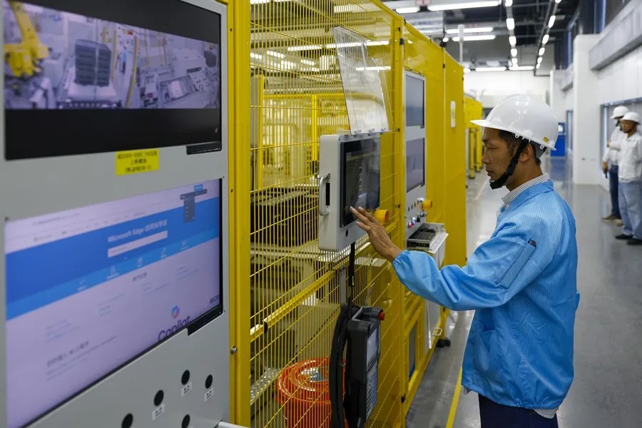 Un empleado de Foxconn.