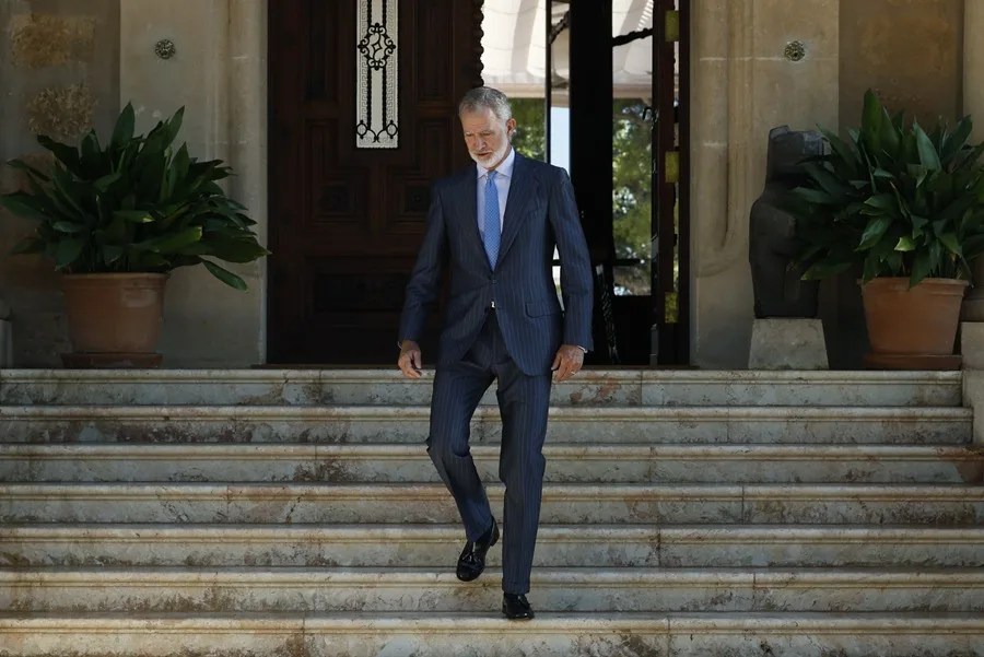 El rey Felipe VI en el Palacio de Marivent en Palma de Mallorca