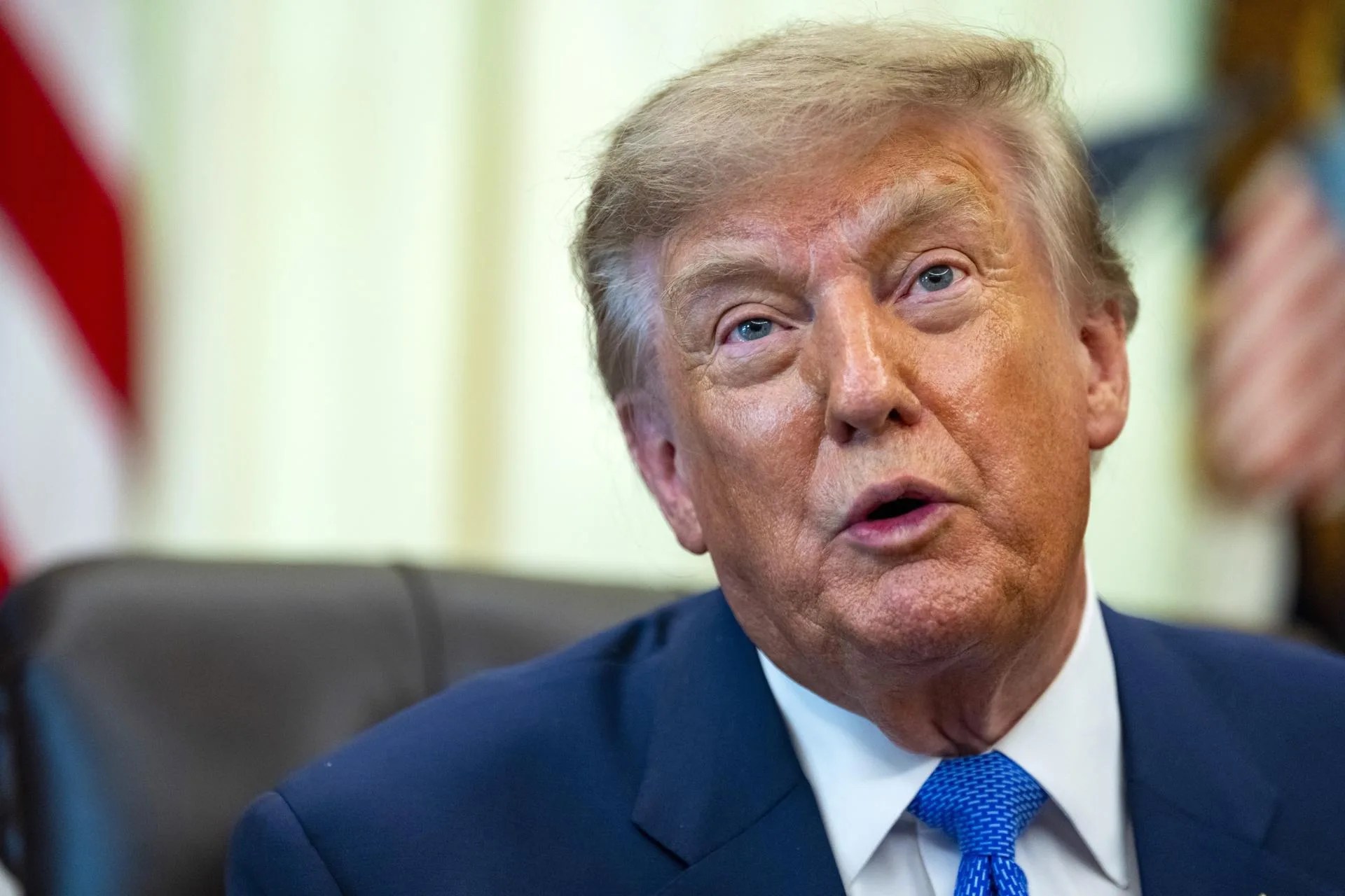 US President Donald Trump speaks during the signing of an executive order reviewing childhood vaccine recommendations in the Oval Office of the White House in Washington, DC, US. Aug. 10, 2026. EFE/EPA/BONNIE CASH / POOL
