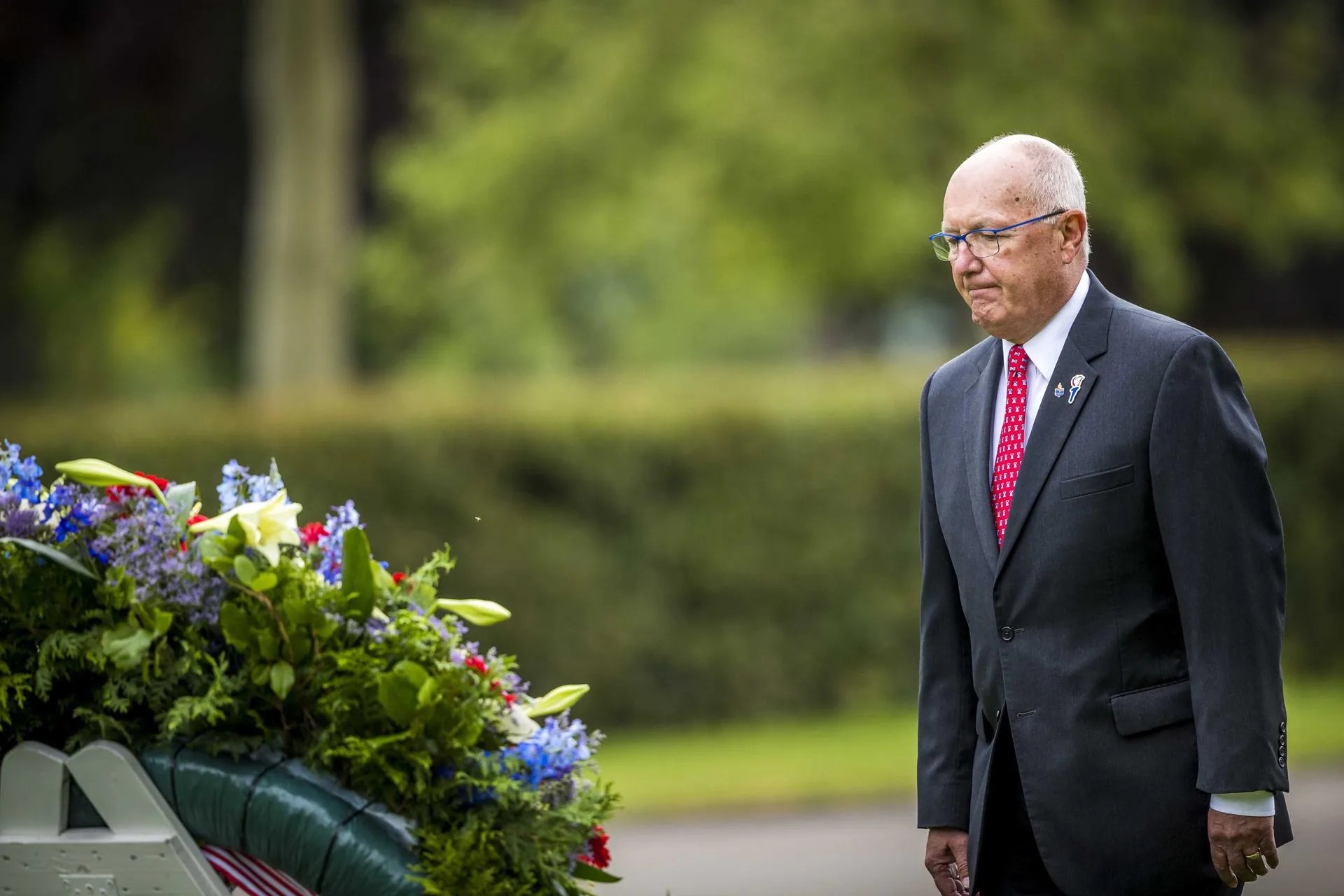 (FILE).- US diplomat Pete Hoekstra during the Memorial Day ceremony at the Margraten American Cemetery, in Margraten, the Netherlands, 24 May 2020. EFE/EPA/MARCEL VAN HOORN