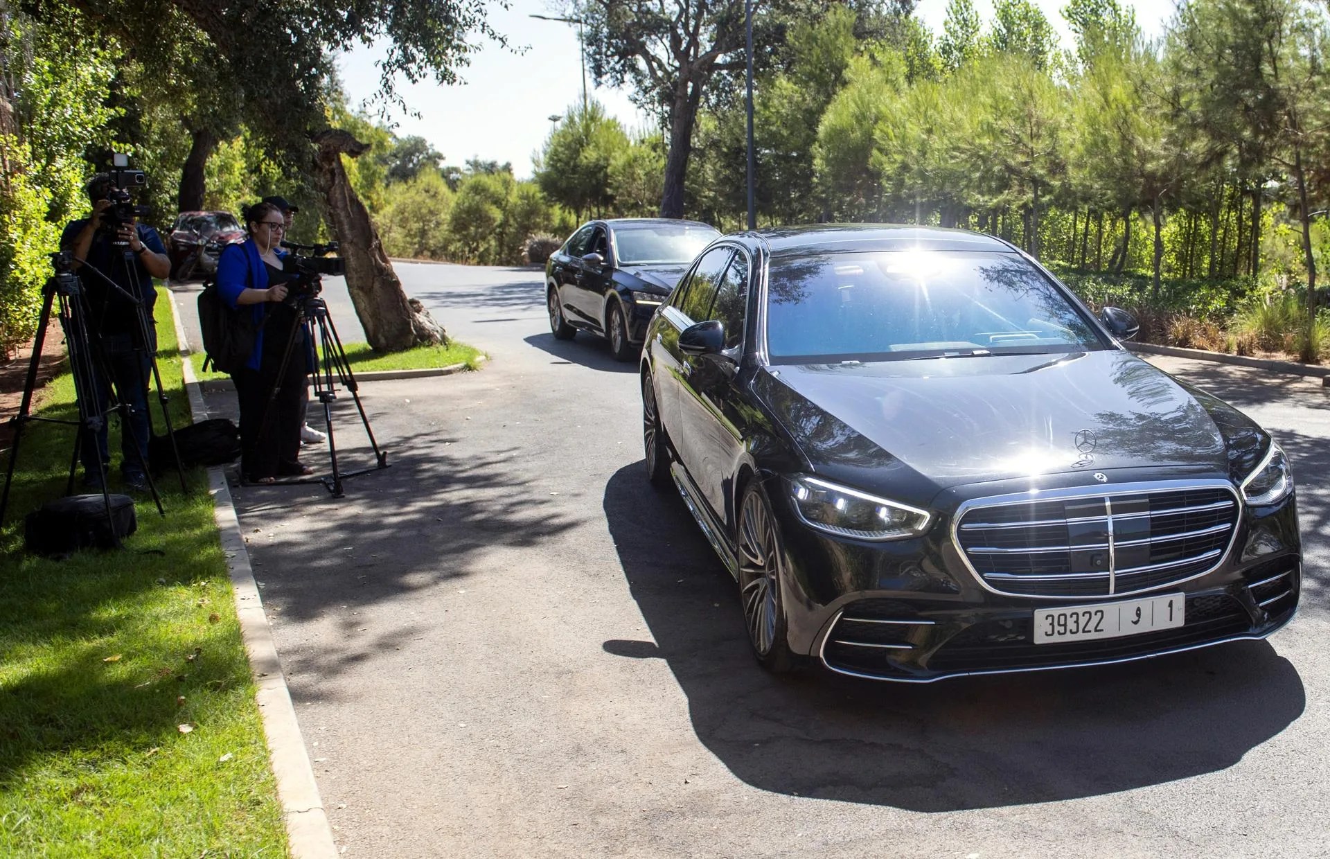 SALE (Morocco), 05/08/2026.- A vehicle carrying FIFA President Gianni Infantino arrives at FIFA's Regional Office for Africa in Salé, Morocco, 05 August, 2026. (Mundial de Fútbol, Marruecos) EFE/EPA/JALAL MORCHIDI
