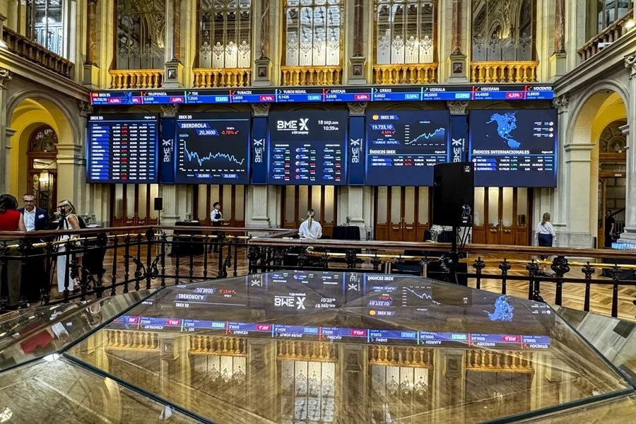 Sesión de la Bolsa española en la jornada de hoy.