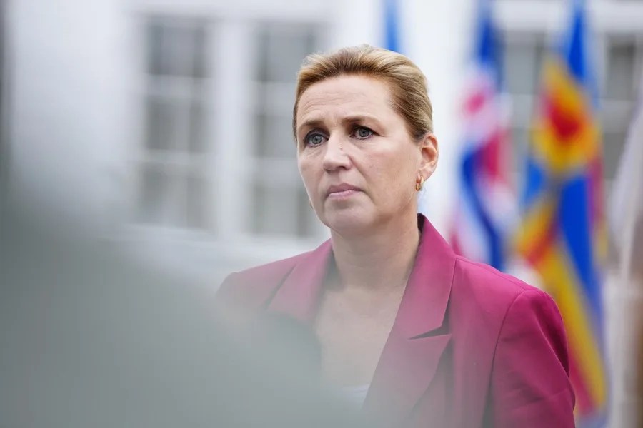 La primera ministra de Dinamarca, Mette Frederiksen, en Copenhague, Dinamarca.