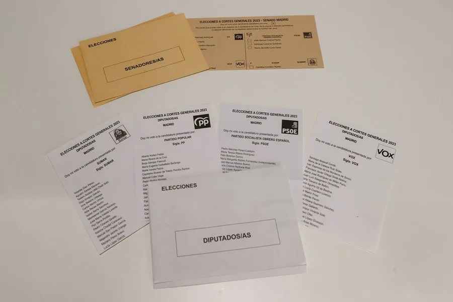 Fotografía de papeletas electorales