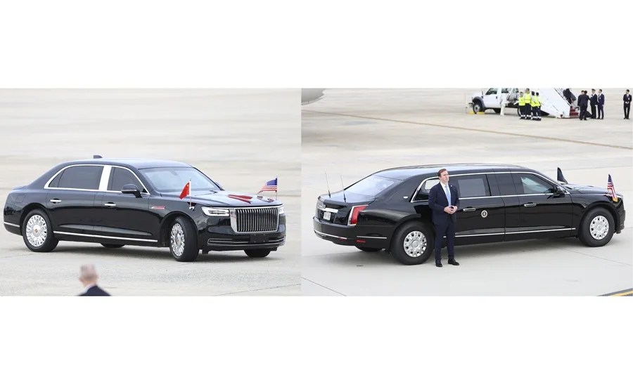 Duelo de limusinas en Washington: 'la Bestia' de Trump contra 'la Bandera Roja' de Xi