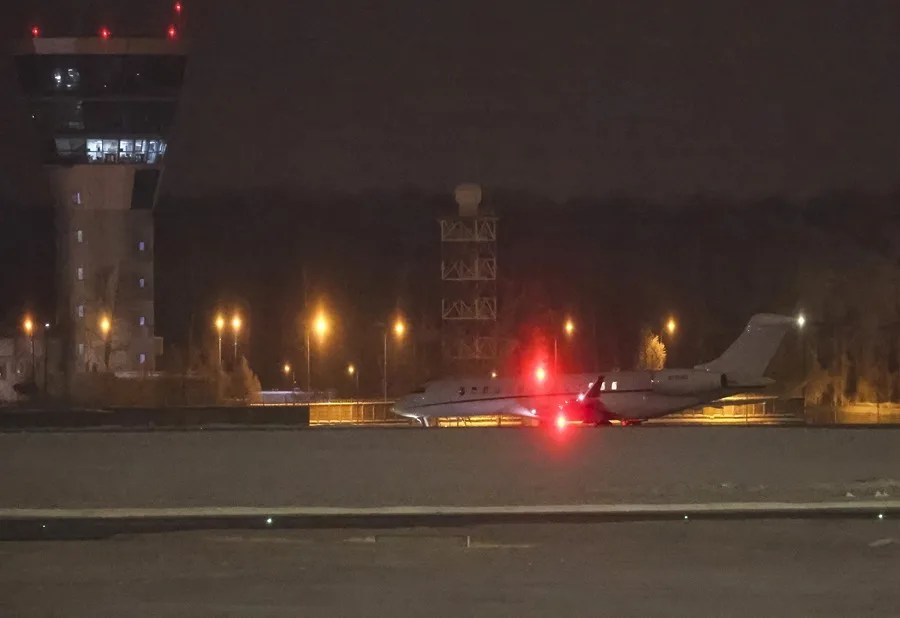 Imagen de archivo de un avión especial de EEUU llegando a Moscú