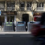 Vista de unos cubos de basura en Madrid.