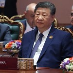 El presidente chino, Xi Jinping, hoy en la sesión de la cumbre de los BRICS en Nueva Delhi.