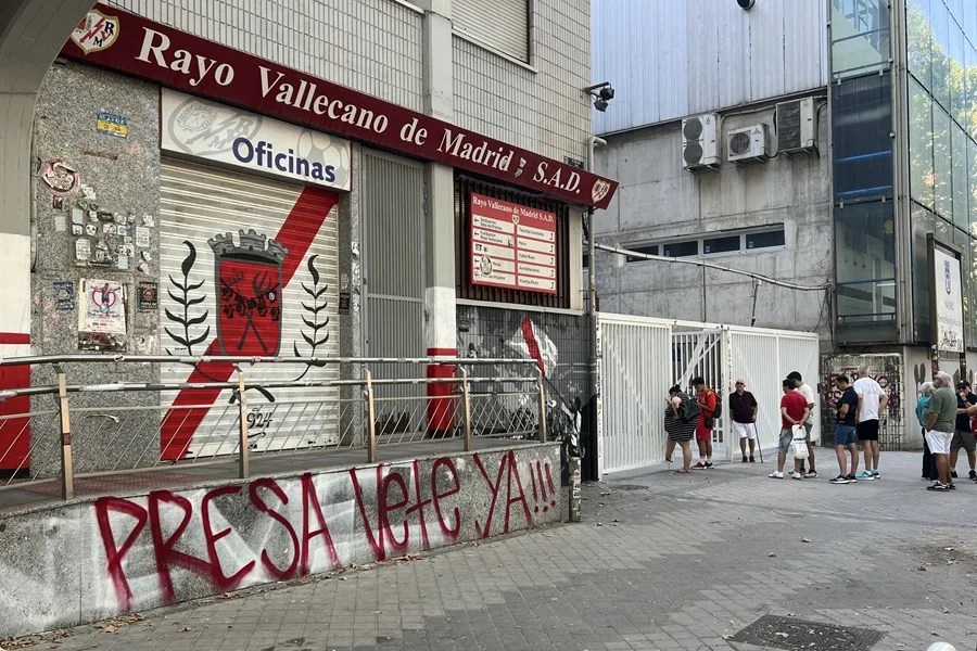 Vista de las taquillas del estadio del Rayo Vallecano