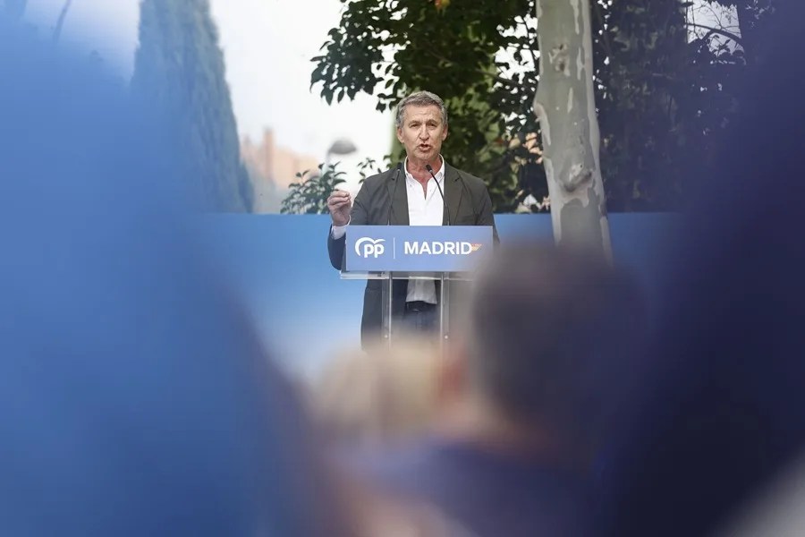 El presidente del PP, Alberto Núñez Feijóo, durante el acto de inicio del curso político del PP de Madrid