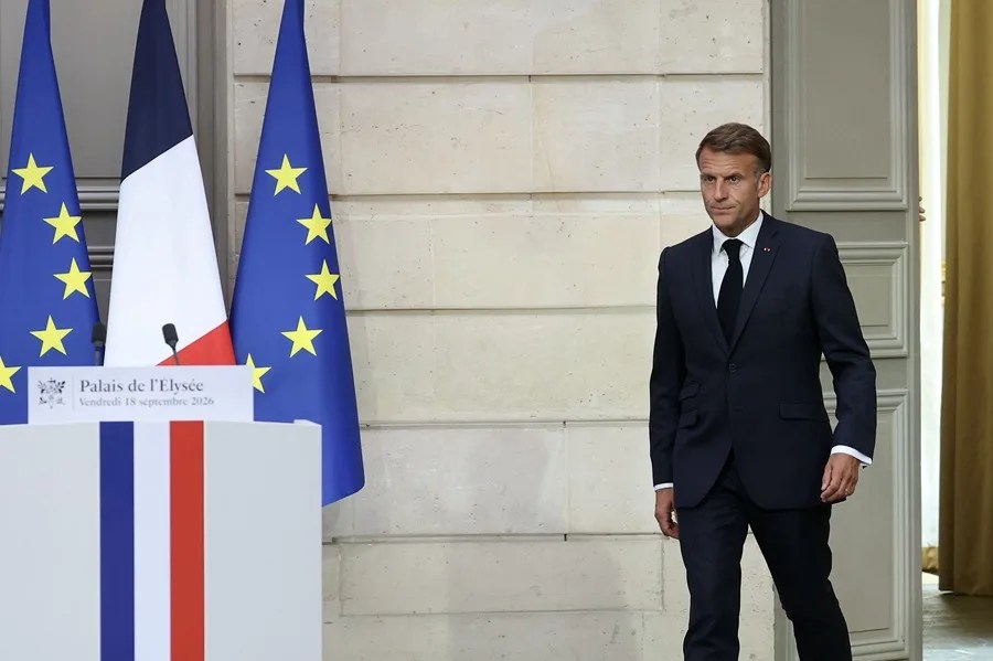 El presidente francés, Emmanuel Macron, hoy en París.